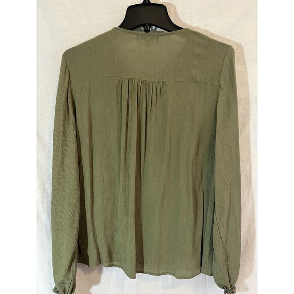 Indio Collective Medium Women’s Green Long Sleeve Embroidered Blouse - Picture 8 of 11